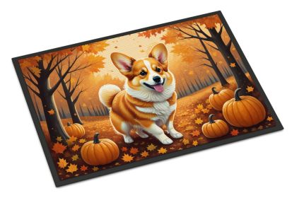 NEW Corgi Fall Doormat Front Door Mat Indoor Outdoor Rugs for Entryway, Non Slip Washable Low Pile, 18H X 27W