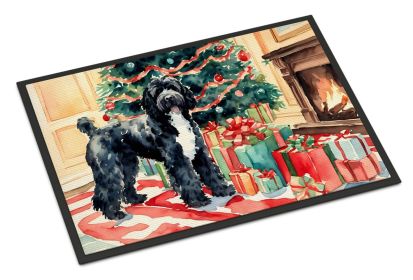 NEW Portuguese Water Dog Cozy Christmas Doormat Front Door Mat Indoor Outdoor Rugs for Entryway, Non Slip Washable Low Pile, 18H X 27W