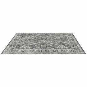 Large Area Rug 8 x 10 ft Anti-Skid and Tear-Resistant Floor Mat Vintage Gray