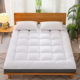 Topper Pad For Mattress King (Color: White)