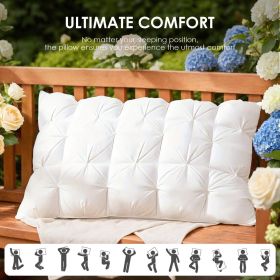 Brushed Twist Pillow, Down Pillow, Down Fiber Two-in-one Pillow,  Double-layer Design, Breathable, OKO-100 Certified (Option: 48X74CM)