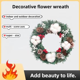 1 Piece Of 11.8-inch Pine Cone Wreath, With Different Types Of Accessories, Suitable For Decorating Pet Rooms And Doors (Option: 30cm)
