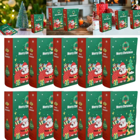 10 Pcs Christmas Candy Boxes Merry Christmas Santa Claus Xmas Tree Storybook Box Cookie Goodie Paper Treat Box For Christmas Gift Wrapping Holida (Option: Multicolour)