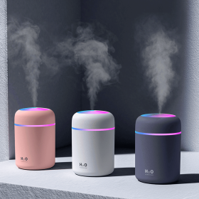 Portable Air Humidifier Aroma Essential Oil Diffuser for Car Home (Primary Colour: Grey)