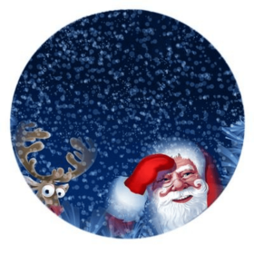 Elastic Edge Fits Santa Claus Christmas Tablecloth (Option: Snow Christmas Grandpa)