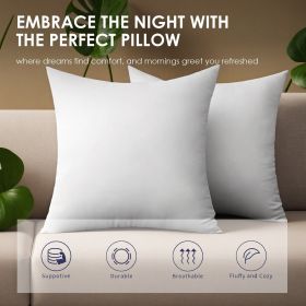 White Square Pillow Two Bubble Bags Suitable For Bed Cushions,  Sofa Cushions, Garden Cushions, Cushion Core, Breathable,  Hand Washable, OKO-100 (Option: 51X51x15cm)