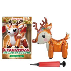 Dowmoo Christmas Balloon Balloon Standing Santa Claus Reindeer Christmas Tree Event Atmosphere Decoration (Option: 1Set)